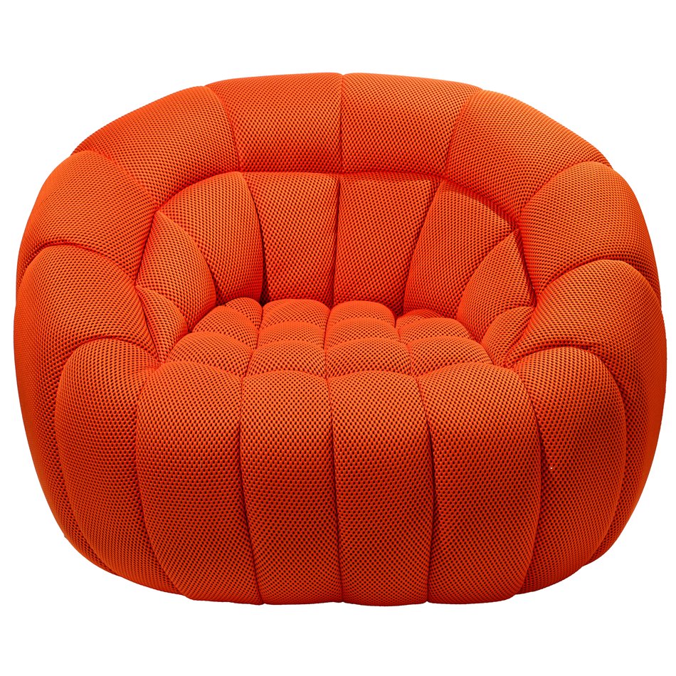 Swivel chair Valentino, orange, rotatable 360 degrees, H104x115x80cm, seat height 45cm