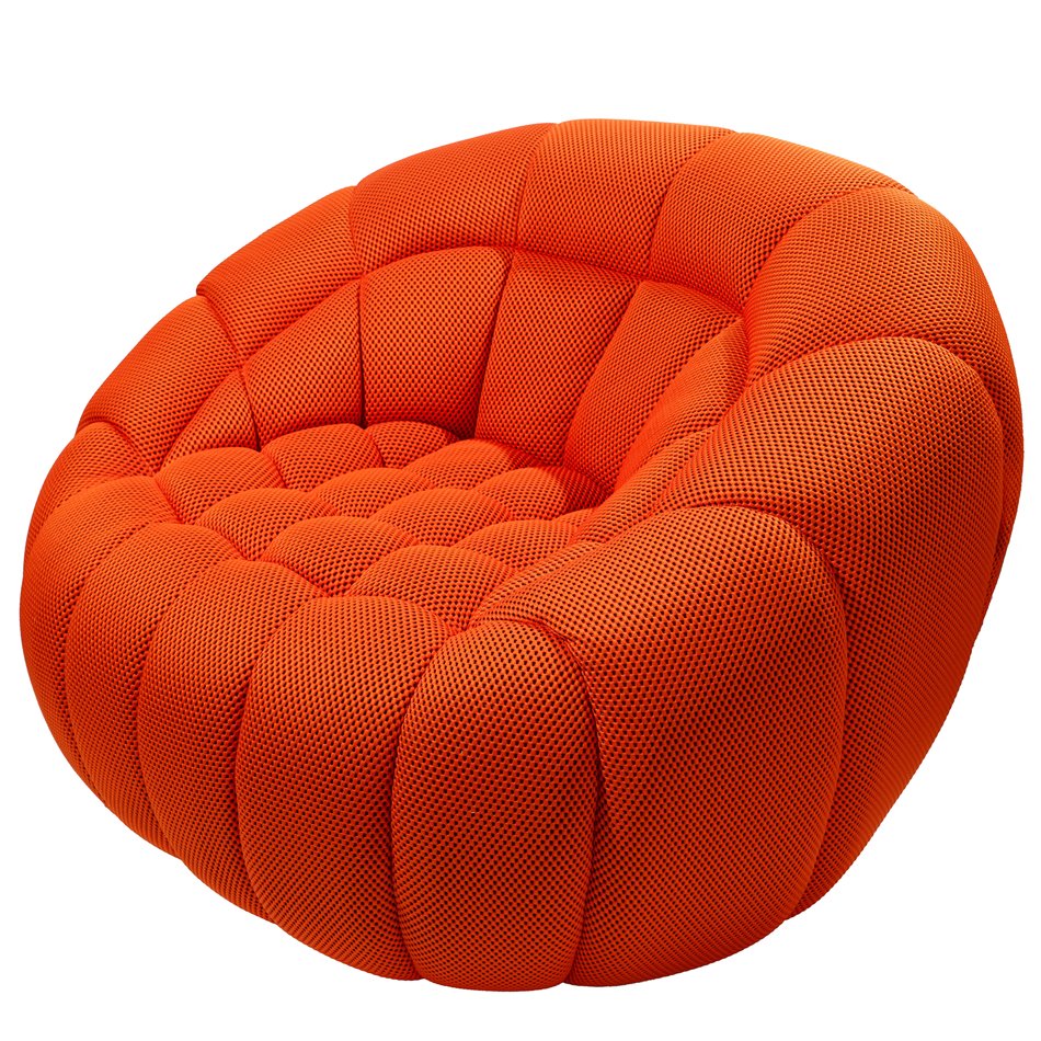 Swivel chair Valentino, orange, rotatable 360 degrees, H104x115x80cm, seat height 45cm