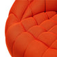 Swivel chair Valentino, orange, rotatable 360 degrees, H104x115x80cm, seat height 45cm