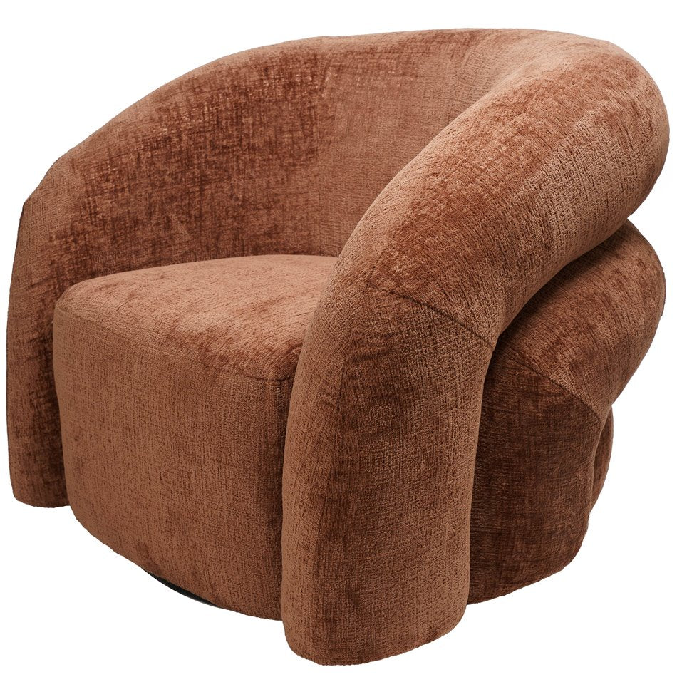 Swivel chair Vally, caramel 500, rotatable 360 degrees, 87x89x72cm