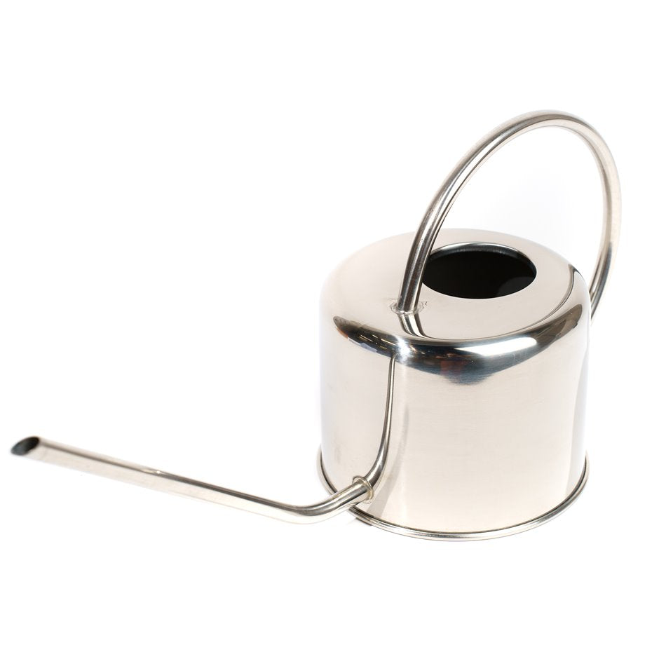 Silver 1 L Metal Watering Can – Long Spout Style