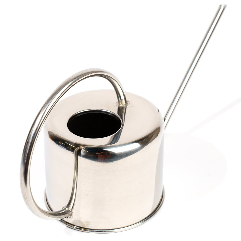 Silver 1 L Metal Watering Can – Long Spout Style