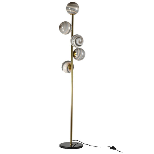 Floor lamp Rade 5, blue/brass, H170xD30cm, E14x5 40W(MAX)