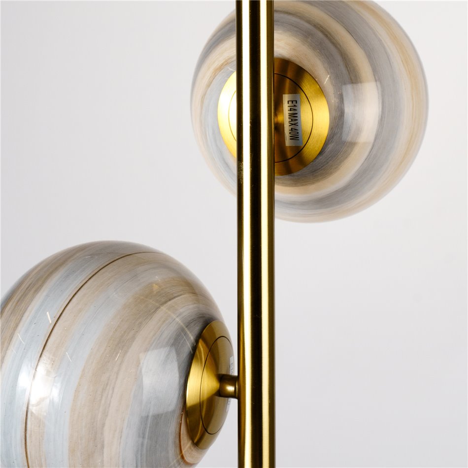 Floor lamp Rade 5, blue/brass, H170xD30cm, E14x5 40W(MAX)