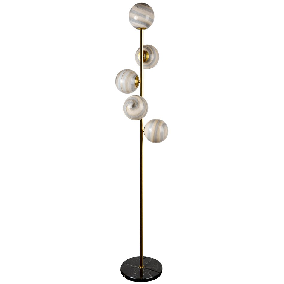 Floor lamp Rade 5, blue/brass, H170xD30cm, E14x5 40W(MAX)