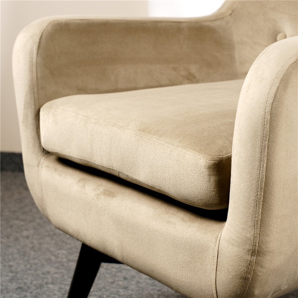 Armchair Dunkel, velvet, taupe, H103x78x80cm, seat height 50cm