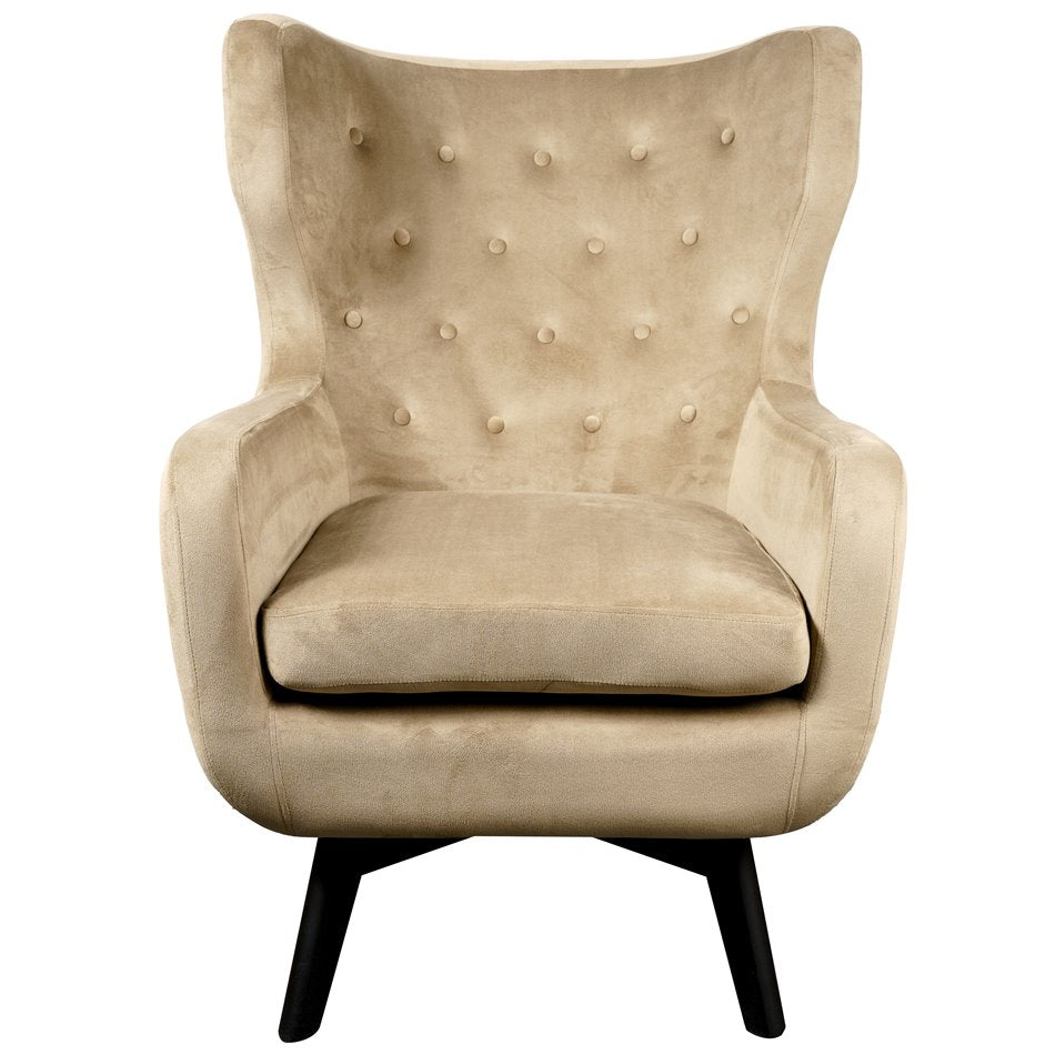Armchair Dunkel, velvet, taupe, H103x78x80cm, seat height 50cm