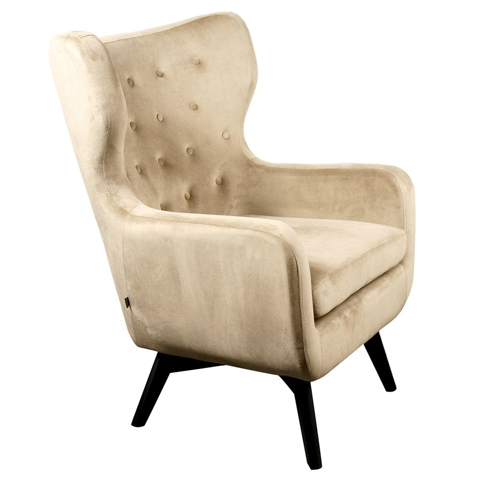 Armchair Dunkel, velvet, taupe, H103x78x80cm, seat height 50cm