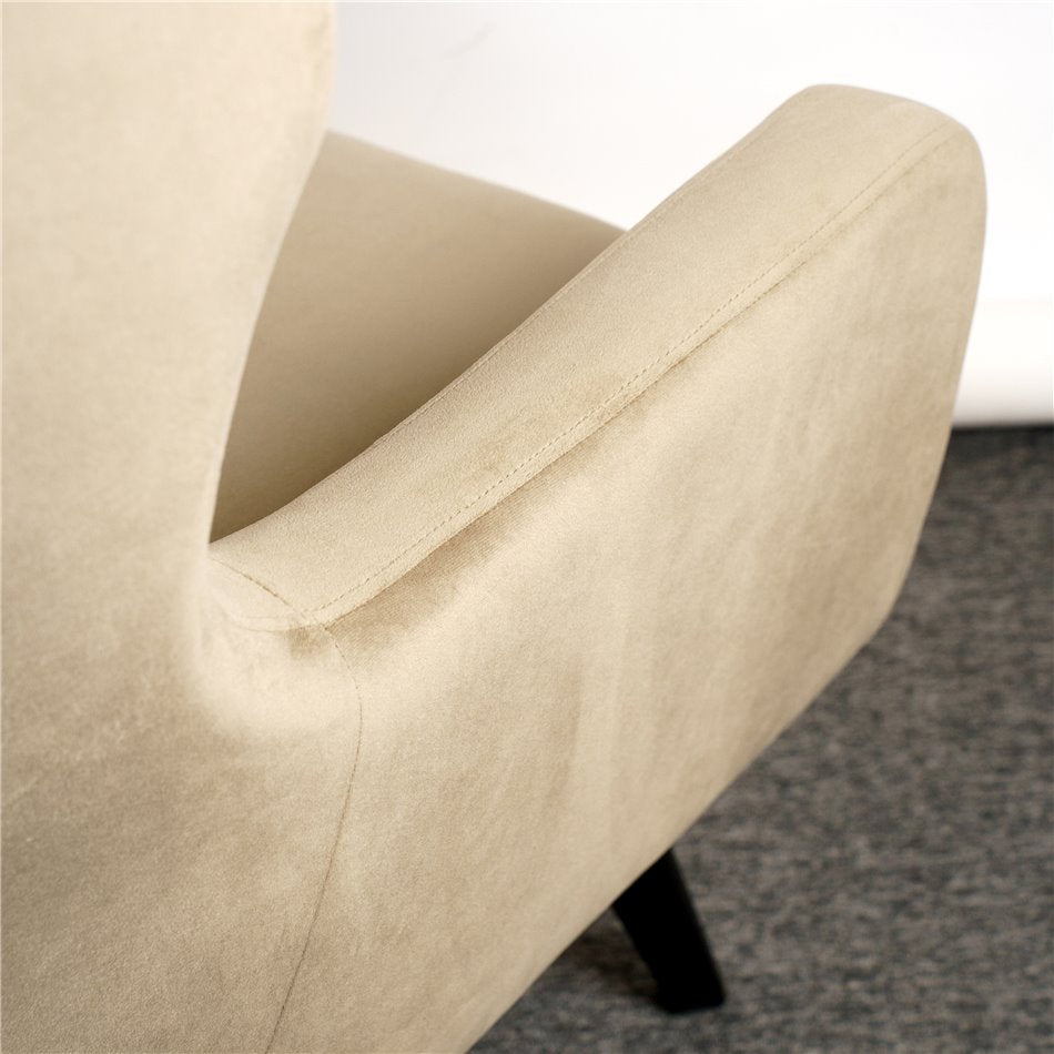 Armchair Dunkel, velvet, taupe, H103x78x80cm, seat height 50cm