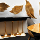 Sculptural and Luxurious "Argos" Futuristic Console Table in Black and Gold