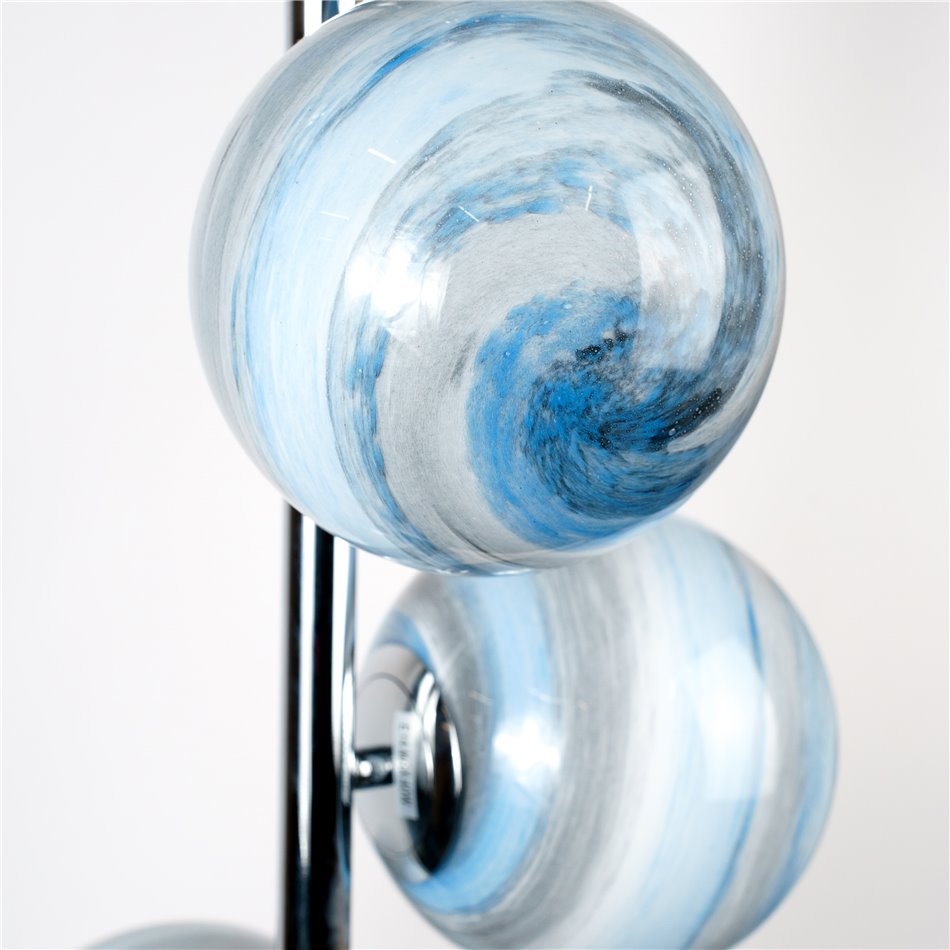 Floor lamp Rade 5, blue/chrom, H170x D30cm, E14x5 40W(MAX)