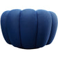 Swivel armchair Peppo Bloom, blue color, rotatable 360 degrees, H66xD94cm, seat height 40cm