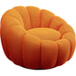 Swivel armchair Peppo Bloom, orange, rotatable 360 degrees, H66xD94cm, seat height 40cm