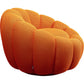 Swivel armchair Peppo Bloom, orange, rotatable 360 degrees, H66xD94cm, seat height 40cm