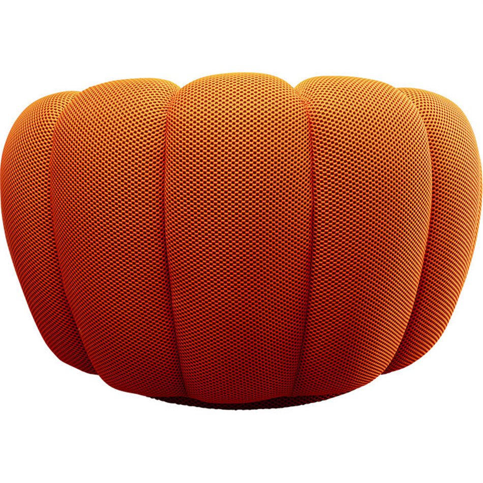 Swivel armchair Peppo Bloom, orange, rotatable 360 degrees, H66xD94cm, seat height 40cm