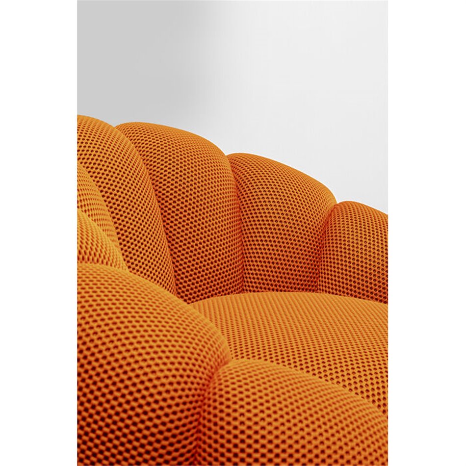 Swivel armchair Peppo Bloom, orange, rotatable 360 degrees, H66xD94cm, seat height 40cm
