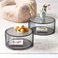 Nesting Coffee Table Set – Black Wire & Glass Design (Set of 2)