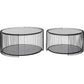 Nesting Coffee Table Set – Black Wire & Glass Design (Set of 2)