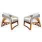 Outdoor Lounge Chairs – Set of 2 in Water-Based Teak with Hand-Woven Polyester Rope