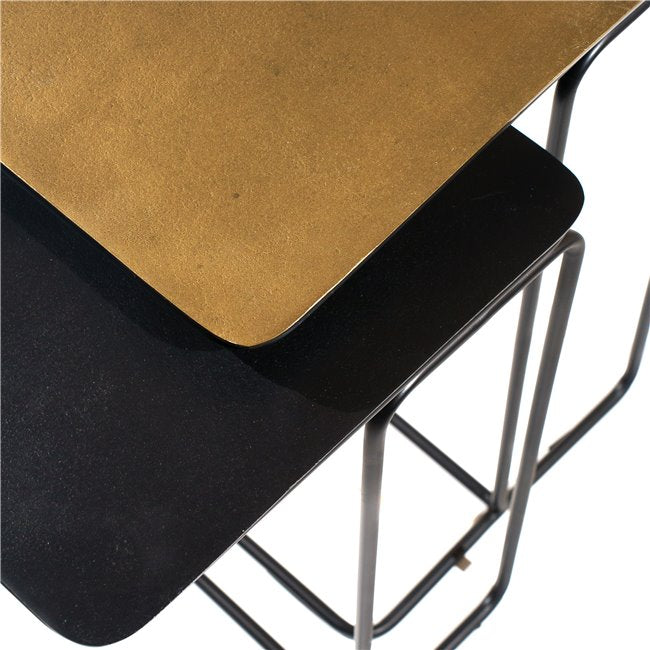 Nesting Side Table Set – Modern MDF & Metal (Set of 2)