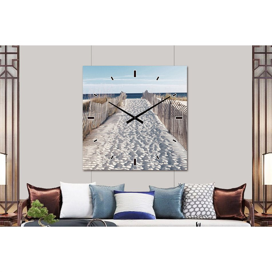 Painting wall clock Sandy path to the sea, 60x60cm