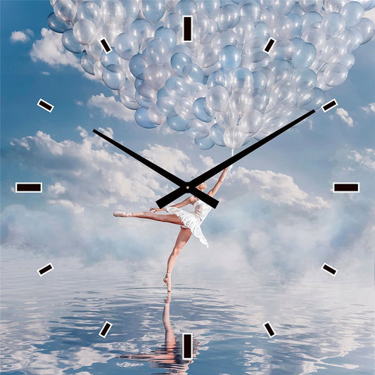 Painting wall clock Balloon dance, 60x60cm