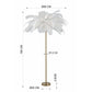 Floor lamp Feather Palm, white, H165cm D90cm, E27 35W(MAX)