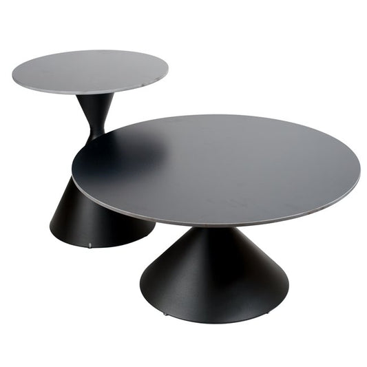 Nesting Coffee Table Set – Ceramic & Metal (Set of 2)