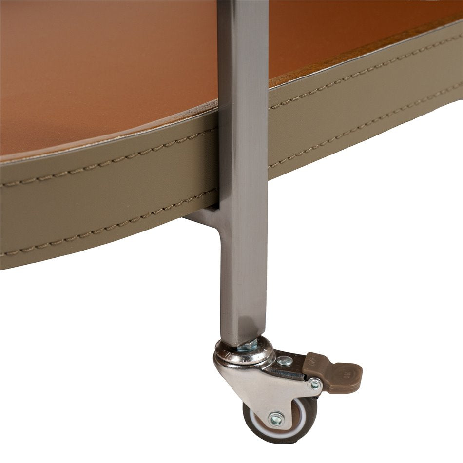 Coffee Table – Metal, Wood & Leather Modern Design