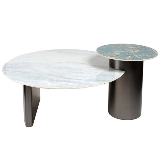 Sintered Stone Coffee Table – Modern Metal Frame