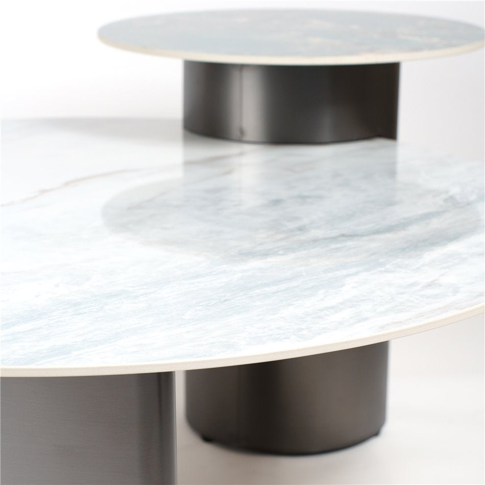 Sintered Stone Coffee Table – Modern Metal Frame