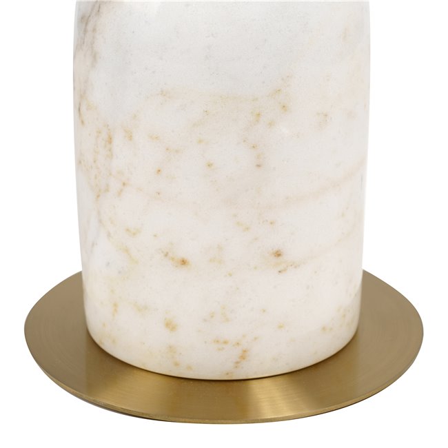 Jarna Side Table – Ceramic, Stone & Metal Round Accent Table