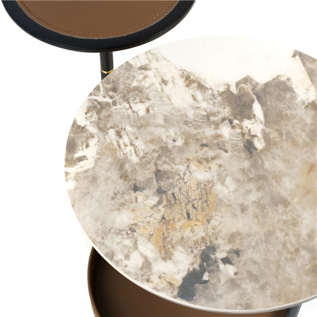 Jarso Side Table – Ceramic & Metal Round Accent Table