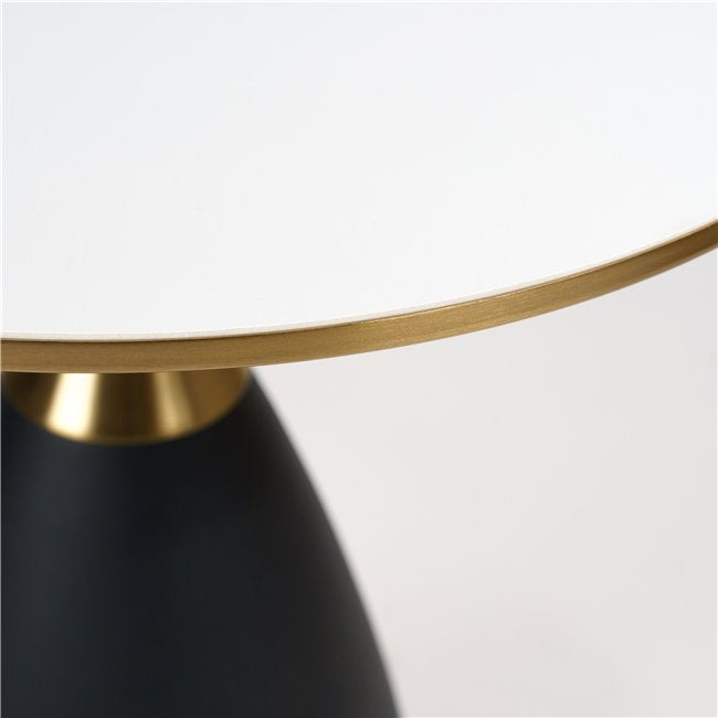 Jasen Side Table – Ceramic & Metal Round Accent Table