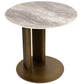 Waren Sintered Stone Side Table – Round Metal Accent Table (D53cm)