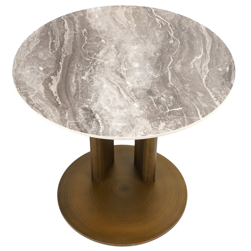 Waren Sintered Stone Side Table – Round Metal Accent Table (D53cm)