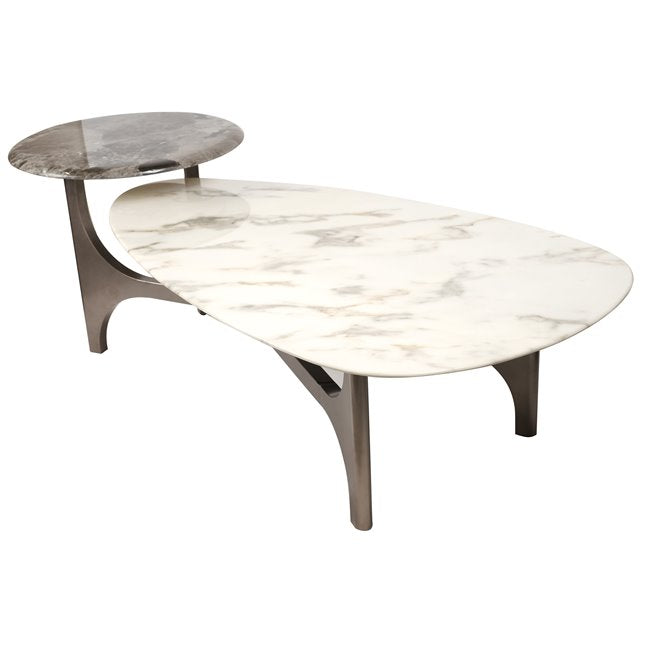 Coffee Table – Artificial Marble & Metal Modern Design