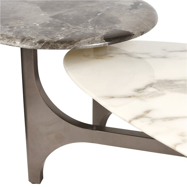 Coffee Table – Artificial Marble & Metal Modern Design