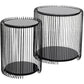Wire Double Side Table Set – 2 Black Metal & Glass Tables