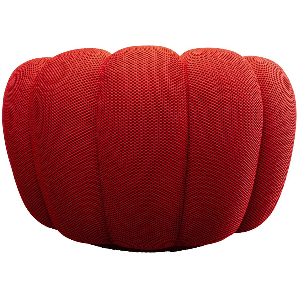 Swivel armchair Peppo Bloom, red, rotatable 360 degrees, H66xD94cm, seat height 40cm