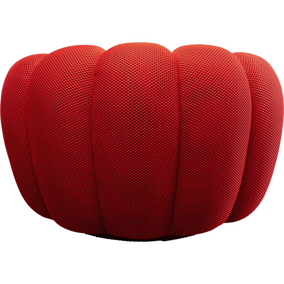 Swivel armchair Peppo Bloom, red, rotatable 360 degrees, H66xD94cm, seat height 40cm