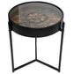 Round Side Table with Clock Top – Metal & Glass Vintage Style