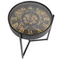 Round Side Table with Clock Top – Metal & Glass Vintage Style
