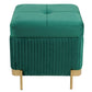 Calanna L Storage Pouf Green Velvet – H48 × Ø49 cm