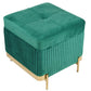 Calanna L Storage Pouf Green Velvet – H48 × Ø49 cm