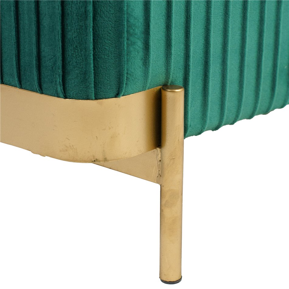 Calanna L Storage Pouf Green Velvet – H48 × Ø49 cm