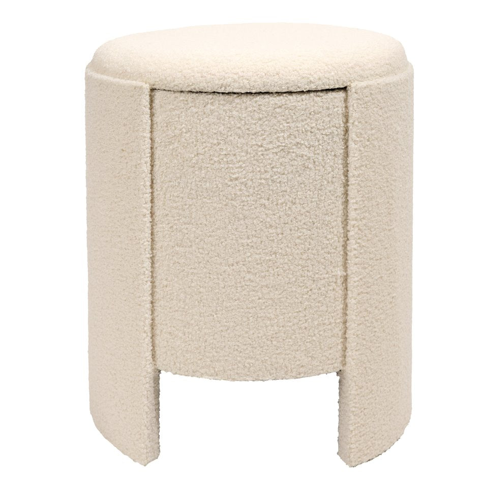 Caldera L Storage Pouf Beige – H47 × Ø41 cm