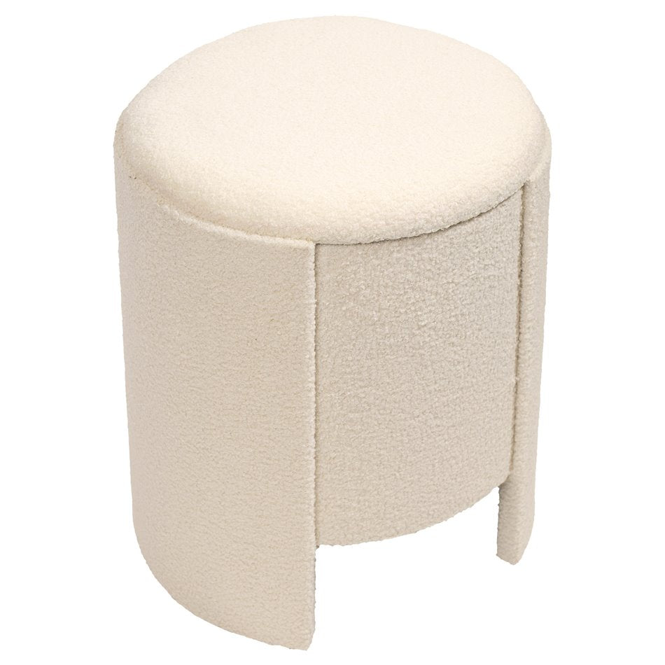 Caldera L Storage Pouf Beige – H47 × Ø41 cm