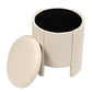 Caldera L Storage Pouf Beige – H47 × Ø41 cm