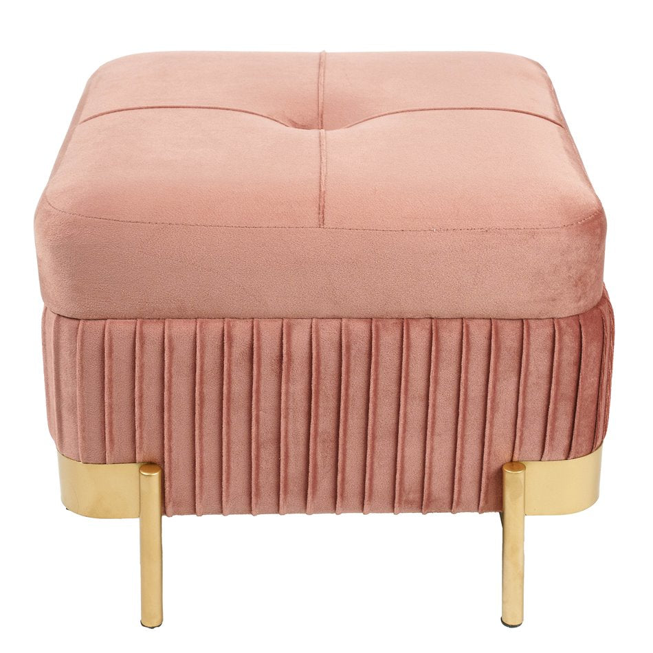 Calanna S Storage Pouf Mauve Velvet – H32 × W40 × L40 cm